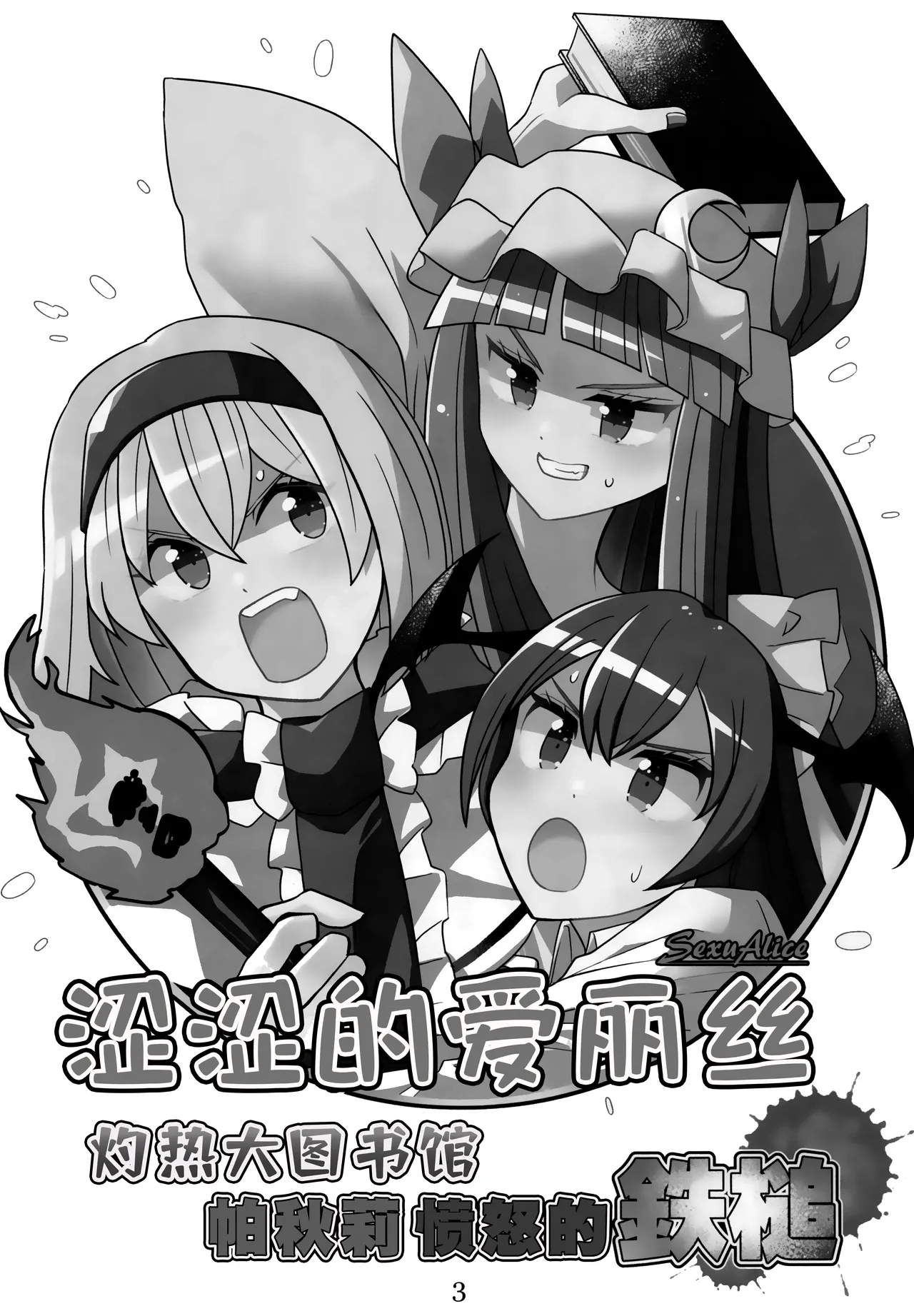 Sex Alice shakunetsu daitoshokan Patchouli okori no Tettsui | 涩涩的爱丽丝 灼热大图书馆 帕秋莉愤怒的铁槌 page 2 full